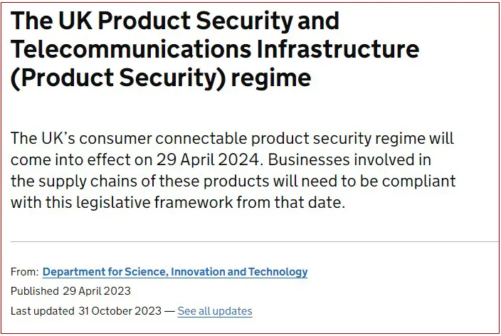 UK IoT PSTI Certification Testing Laboratory(图1)