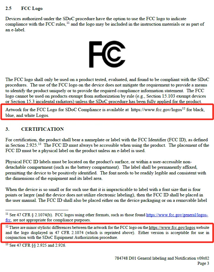 USA FCC LOGO Usage Instructions(图1)