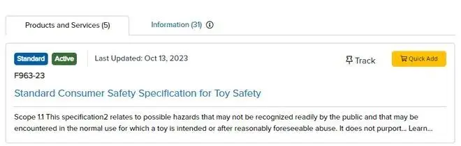 Amazon US Children's Toys ASTM F963-23