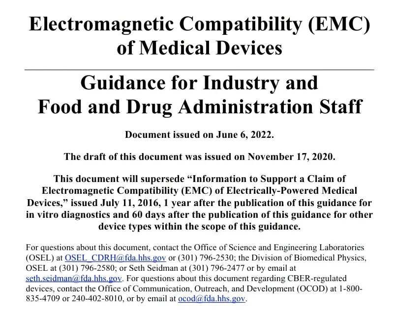 FDA IEC TR 60601-4-2 Standard Testing