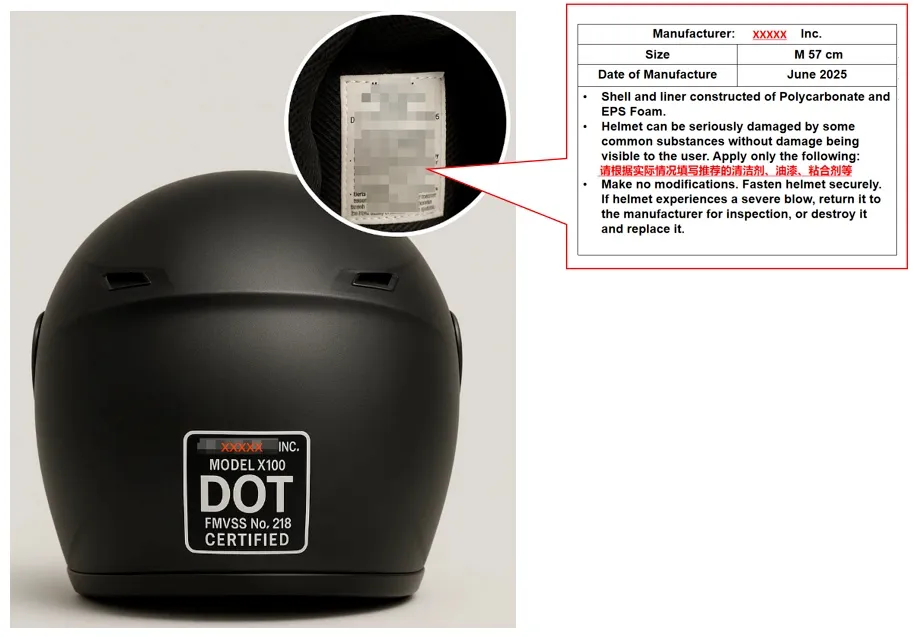 Motorcycle Helmet Compliance Labels in the U.S.(图3)