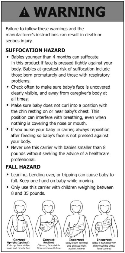 Introduction to U.S. Compliance Labeling for Baby Slings(图2)