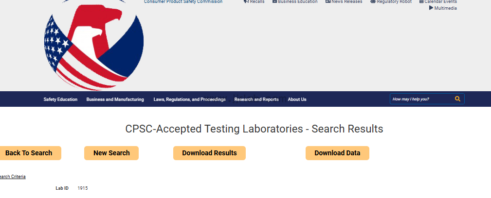 16 CFR Part 1512 Compliance Testing Laboratory